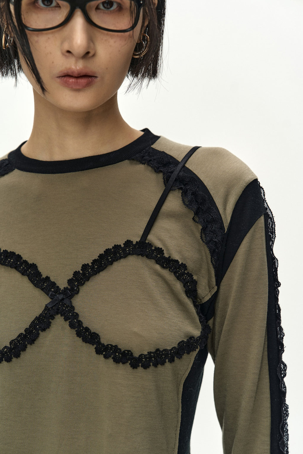 Andersson Bell - Strap Detail Long Sleeve Bodysuit (khaki) (Khaki) product image 6 | TRAB K-Fashion Australia