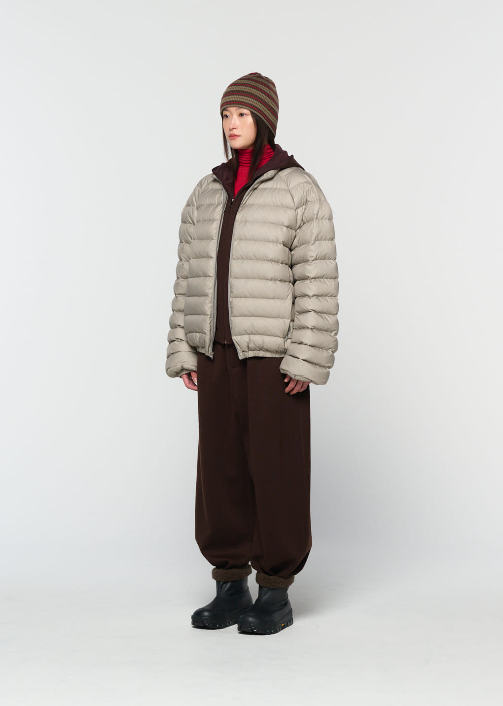 Amomento - goose down reversible jumper (Grey) product image 3 | TRAB K-Fashion Australia