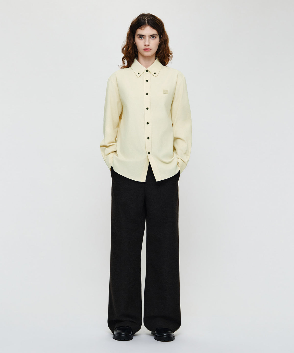 Marithe & Francois Girbaud - Micro Classic Logo Corduroy Shirt (Ivory) product image 5 | TRAB K-Fashion Australia