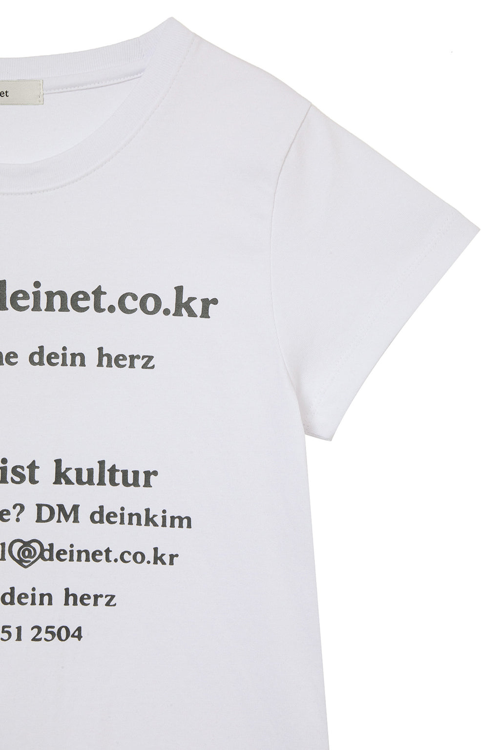 Deinet - Lettering Graphic Slimsized T-Shirt (White) product image 4 | TRAB K-Fashion Australia