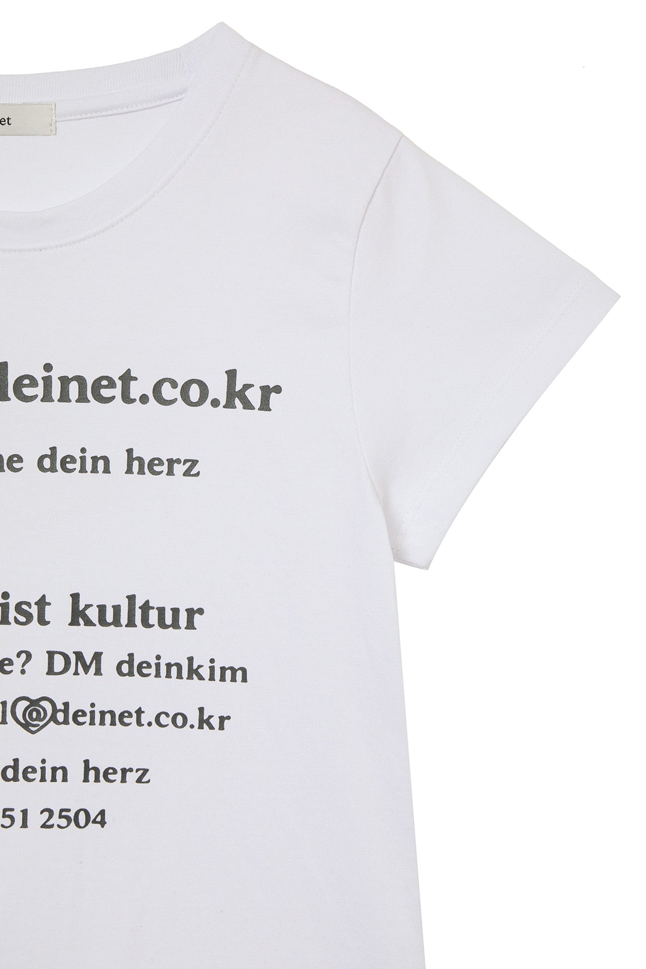 Deinet - Lettering Graphic Slimsized T-Shirt (White) product image 4 | TRAB K-Fashion Australia