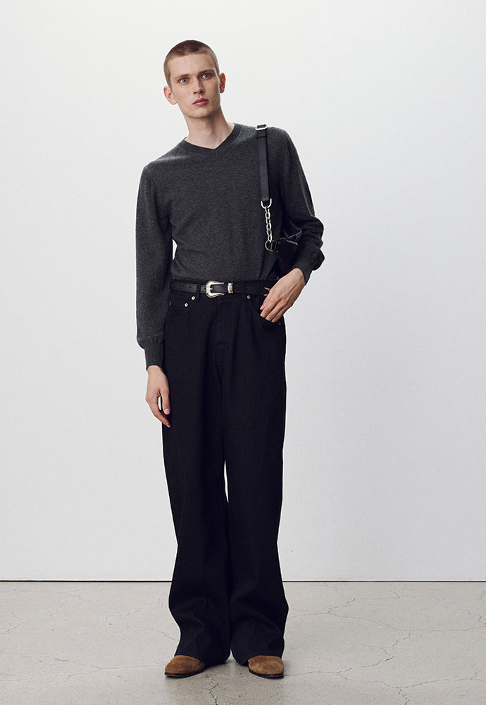 Tonywack - Pure Cashmere V-Neck Sweater (Charcoal) product image 5 | TRAB K-Fashion Australia