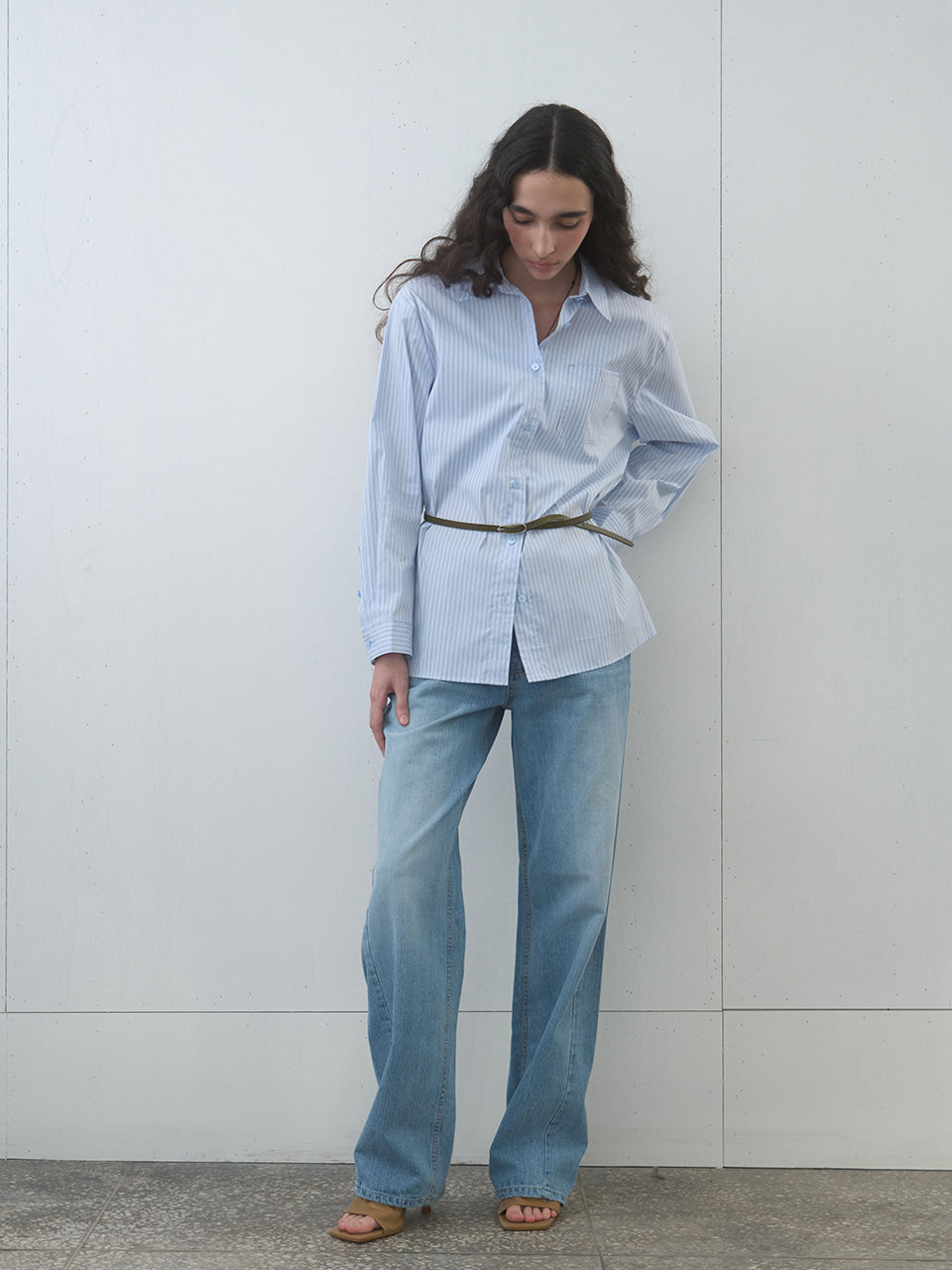 Kijun - Stripe Oversized Shirt (Sky Blue) product image 7 | TRAB K-Fashion Australia