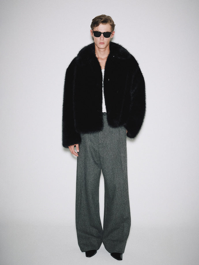 Tonywack - Deep Tuck Wide-Leg Trousers (Grey) product image 6 | TRAB K-Fashion Australia