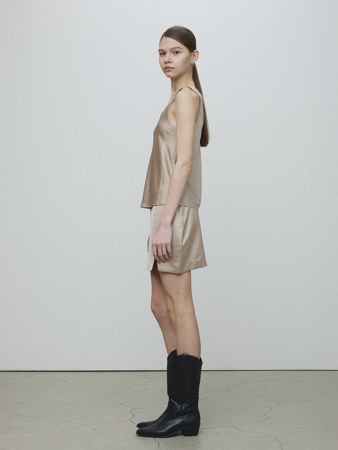 Tonywack - Satin Low-Waist Miniskirt (Golden Sand) product image 2 | TRAB K-Fashion Australia