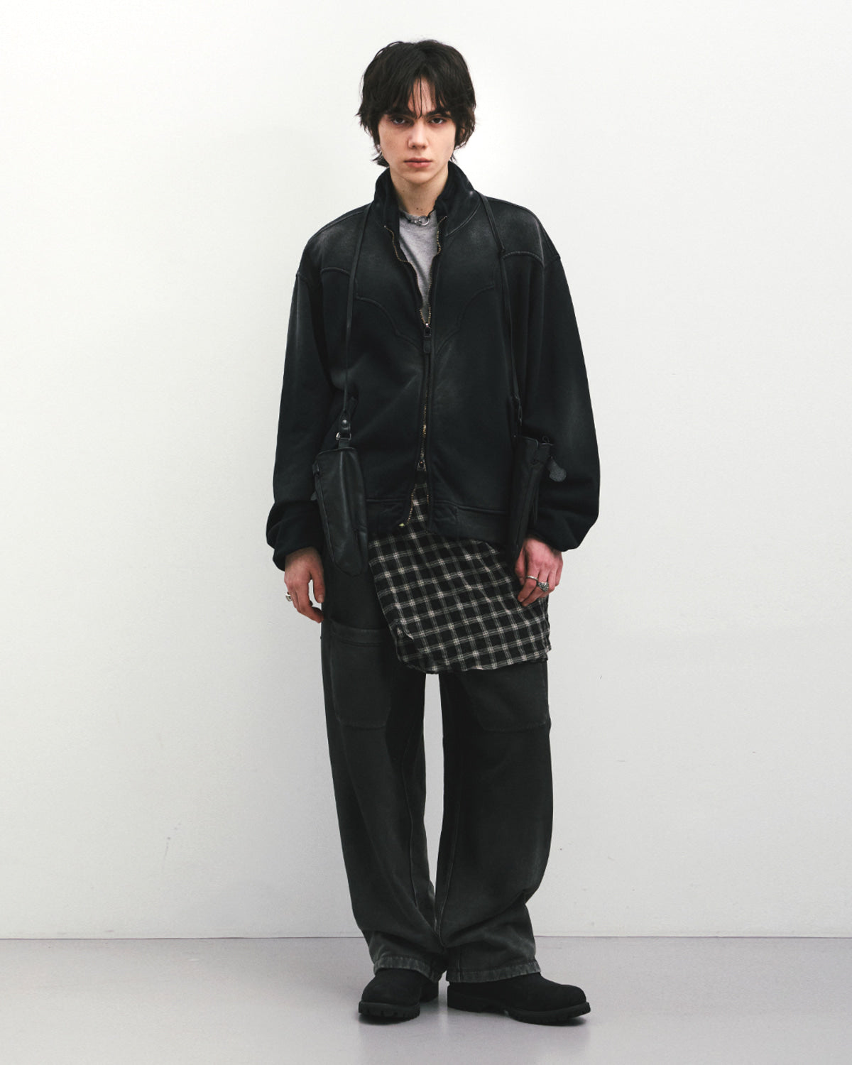 Eastlogue - Country Western Zip Up Sweat (Black) product image 1 | TRAB K-Fashion Australia