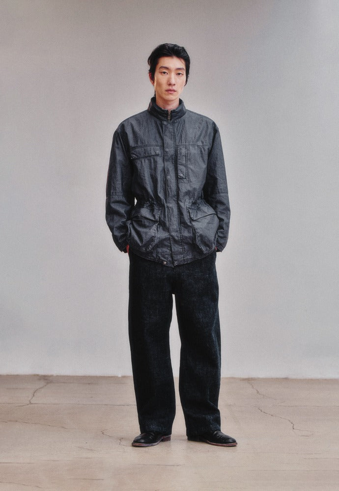 Art if acts - Linen Rain Parka (Navy) product image 1 | TRAB K-Fashion Australia