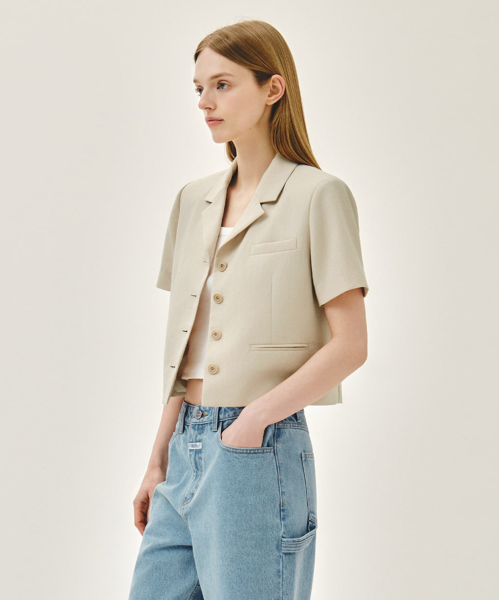 Marithe & Francois Girbaud - Half Sleeve Jacket (Beige) product image 2 | TRAB K-Fashion Australia