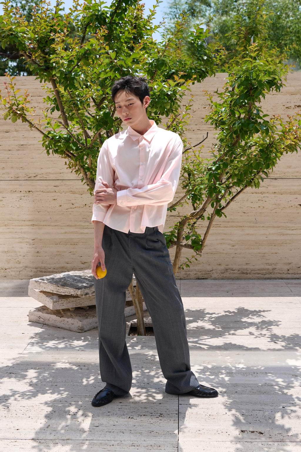 STU - 2 Tuck Crease Slacks (Charcoal) product image 6 | TRAB K-Fashion Australia