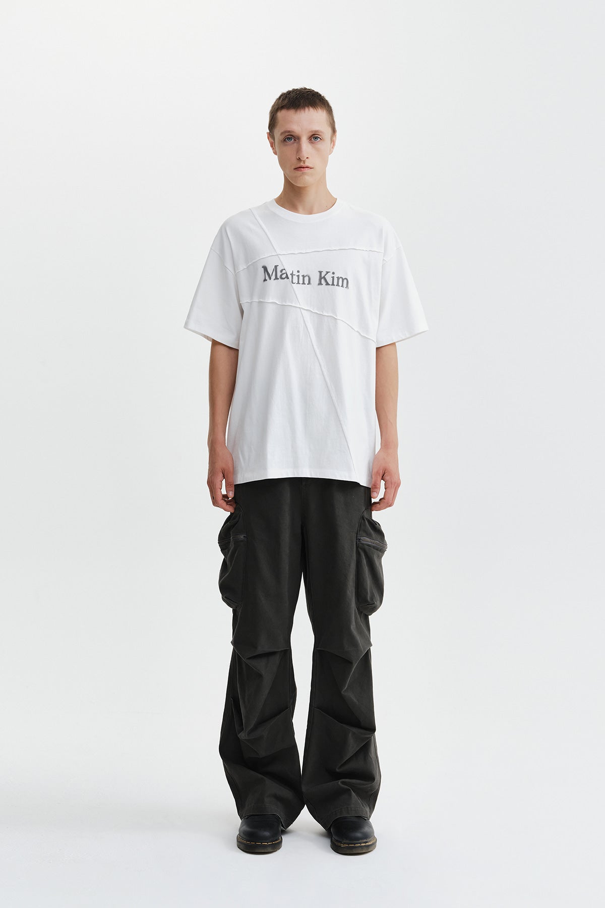 Matin Kim - Volume Tuck Cargo Pants (Charcoal) product image 7 | TRAB K-Fashion Australia