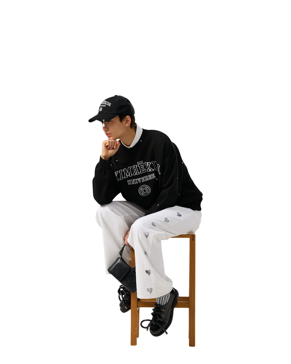 Kimhe Kim - Pearl Embellished Universe Sweatshirt (Black) product image 6 | TRAB K-Fashion Australia