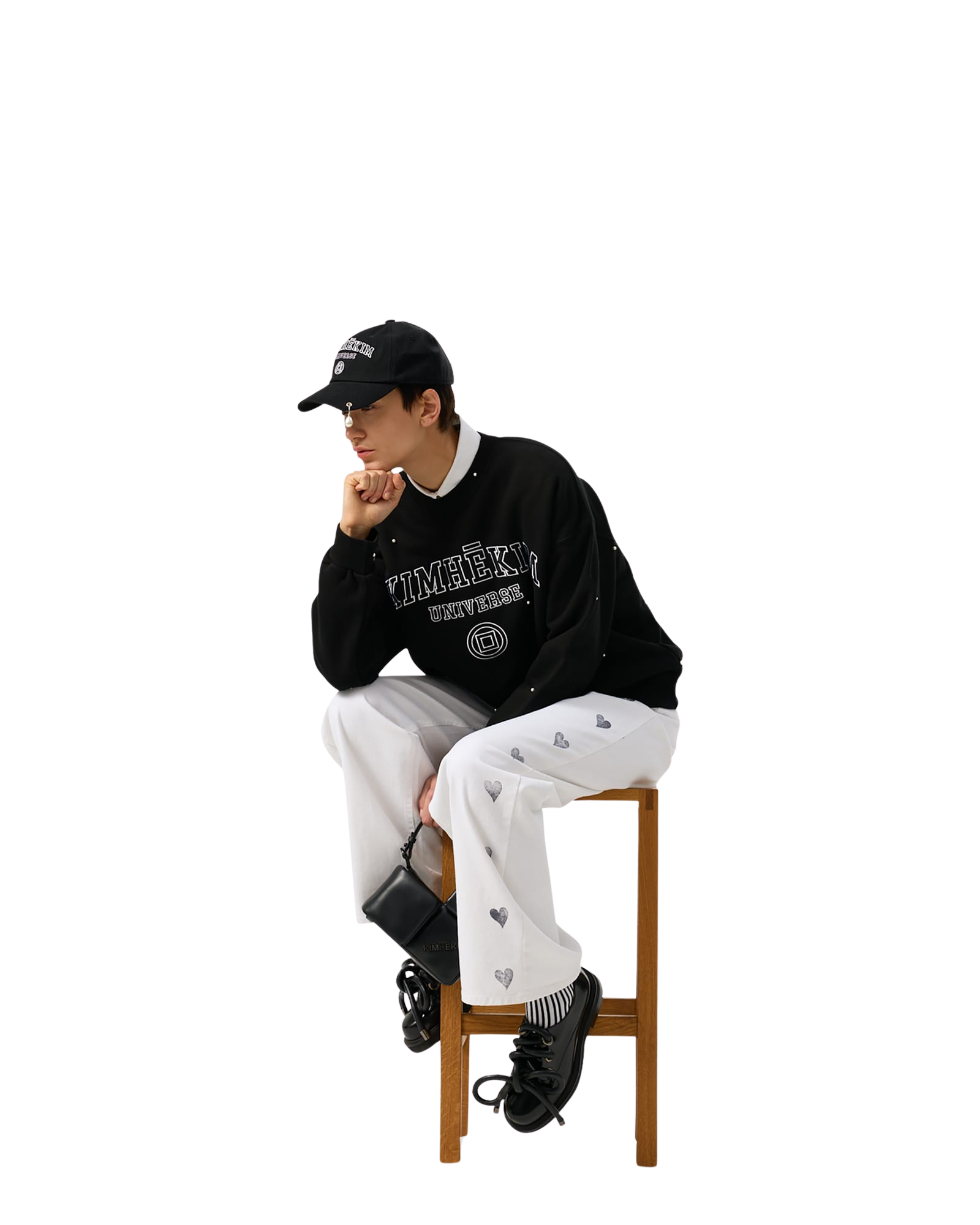 Kimhe Kim - Pearl Embellished Universe Sweatshirt (Black) product image 6 | TRAB K-Fashion Australia