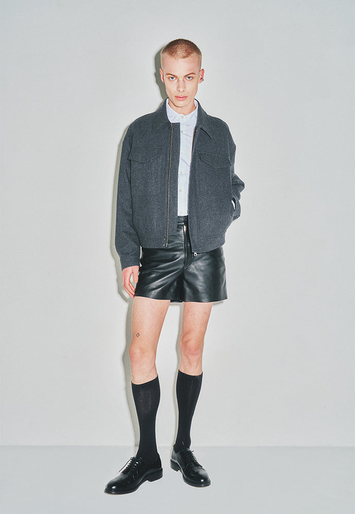Tonywack - Merino Wool Chest Pocket Blouson Australian Wool 100% (Dark Grey) product image 3 | TRAB K-Fashion Australia