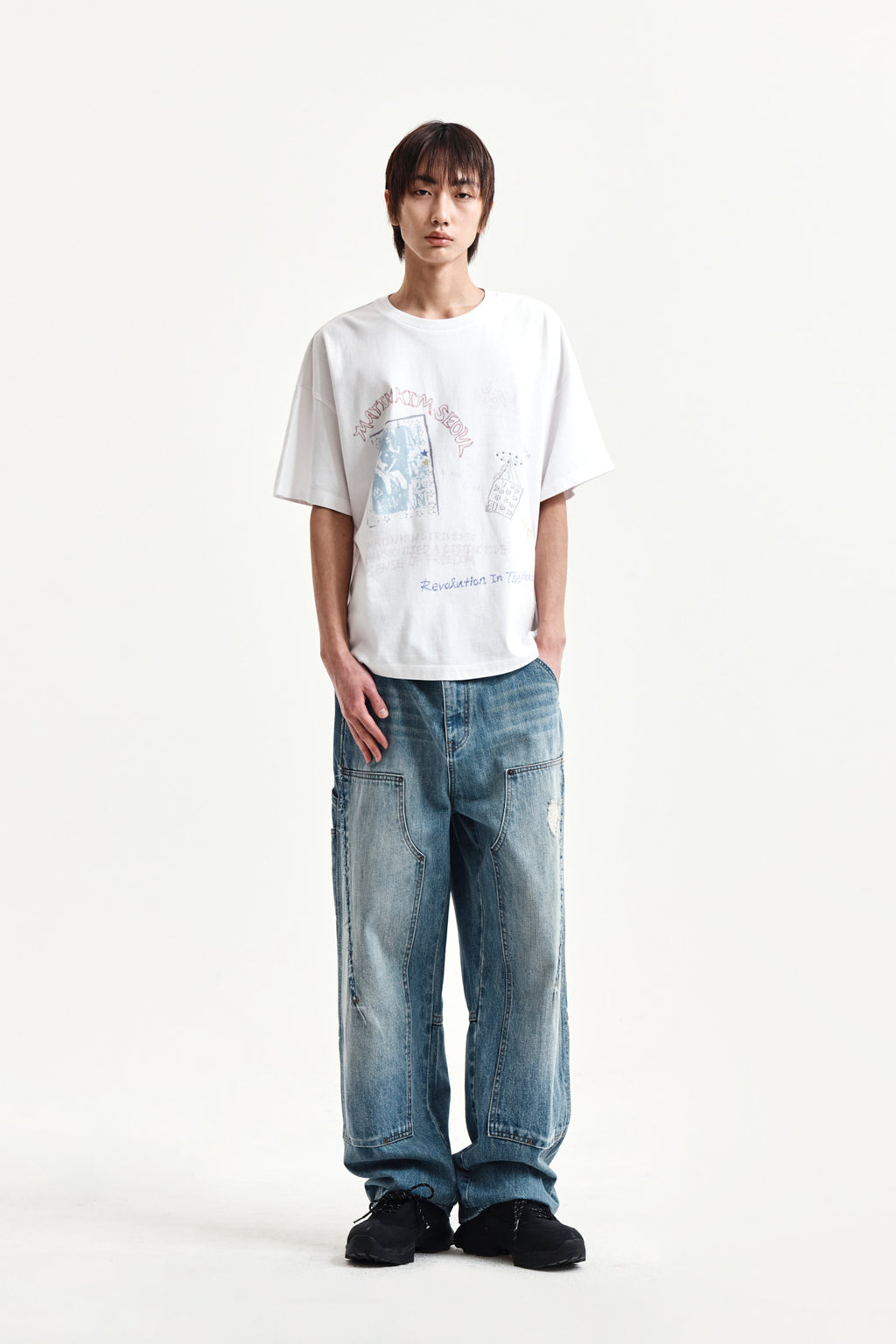Matin Kim - Graffiti Artwork Top (White) product image 14 | TRAB K-Fashion Australia
