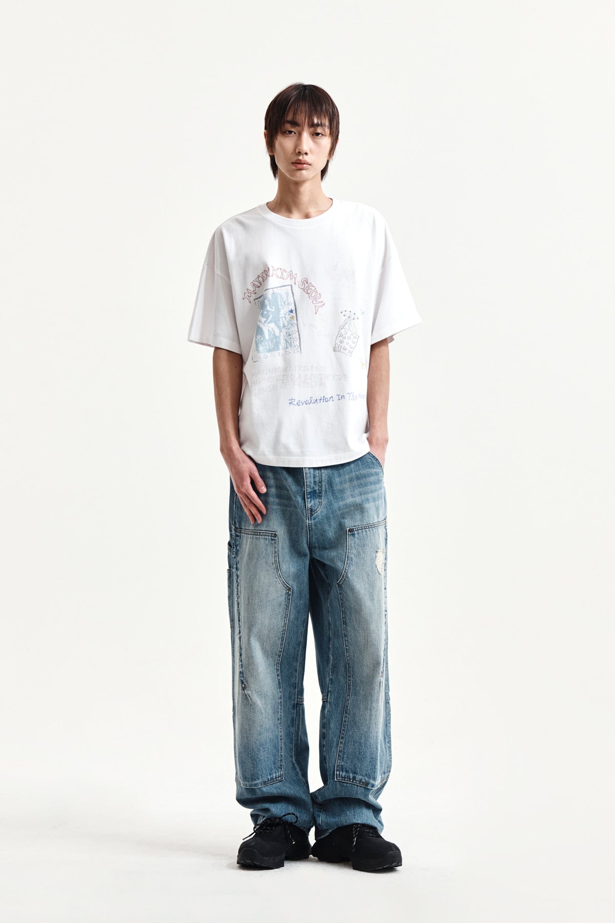 Matin Kim - Graffiti Artwork Top (White) product image 14 | TRAB K-Fashion Australia