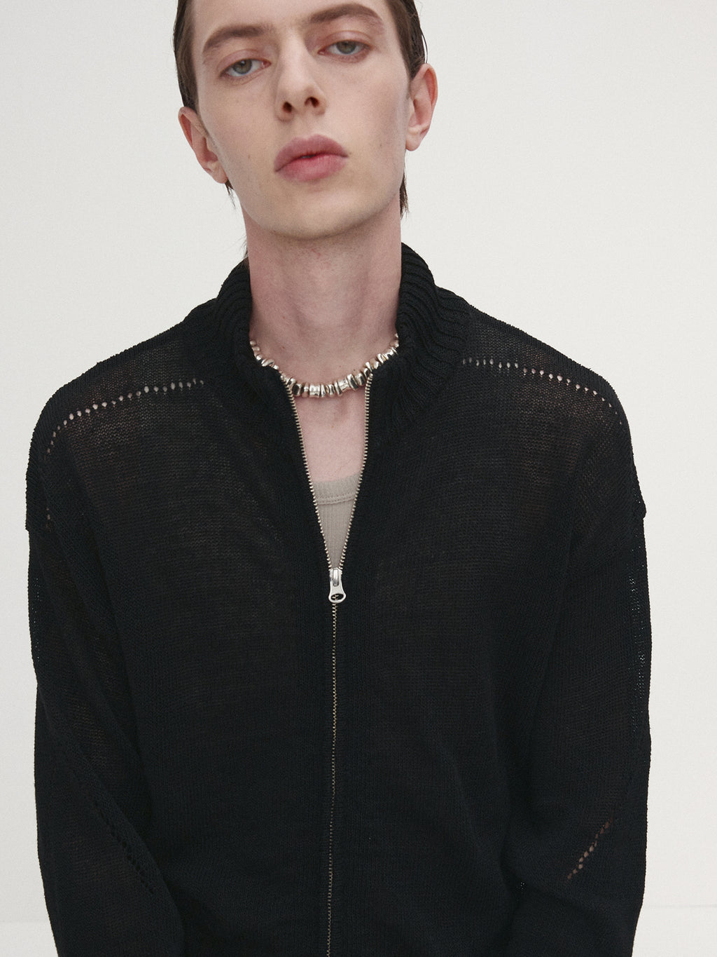 Tonywack - Linen Full Zip Knitted Jumper (Black) product image 8 | TRAB K-Fashion Australia