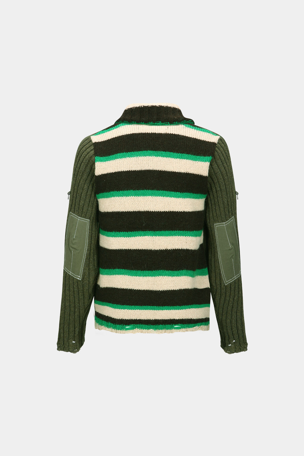 Andersson Bell - Stripe High-Neck Zip-Up Sweater (Khaki) product image 9 | TRAB K-Fashion Australia