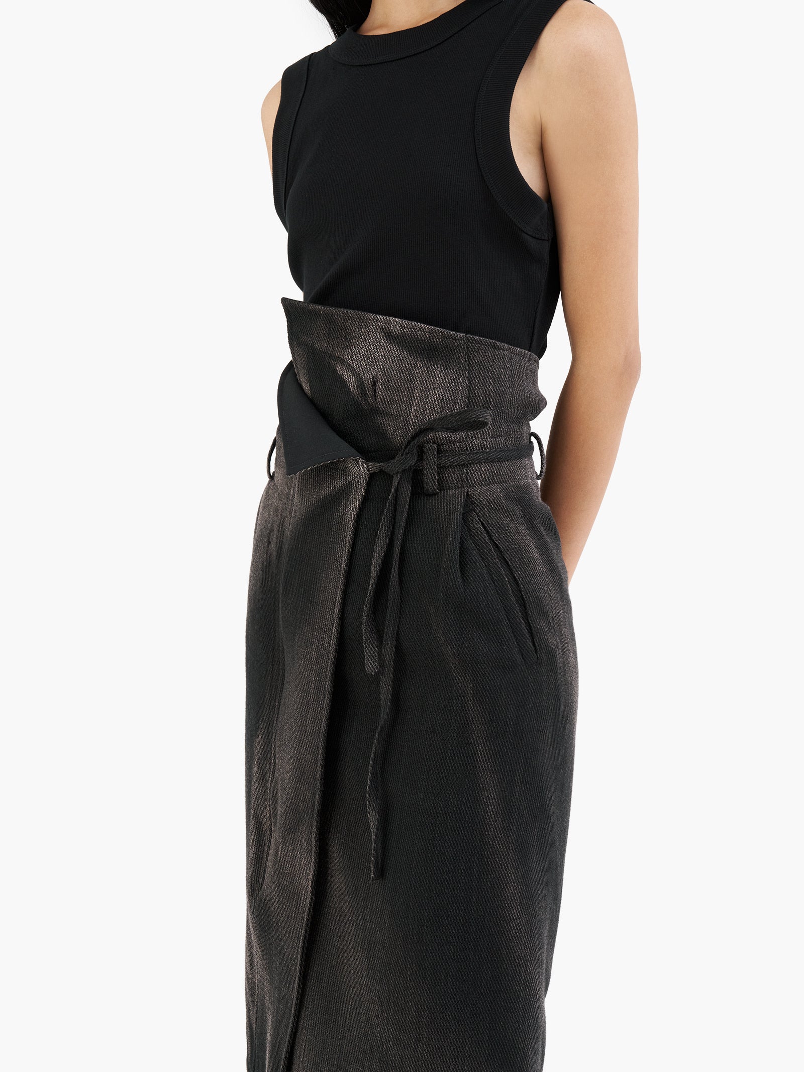 Jiyong Kim - Sun-Bleached Folded Skirt (Black) product image 5 | TRAB K-Fashion Australia