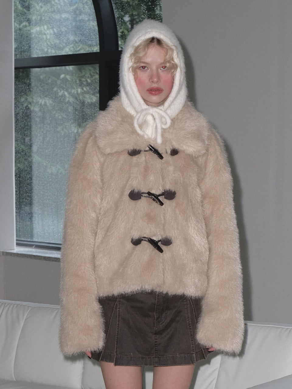 Margarin Fingers - Toggle Fur Jacket (Beige) product image 1 | TRAB K-Fashion Australia