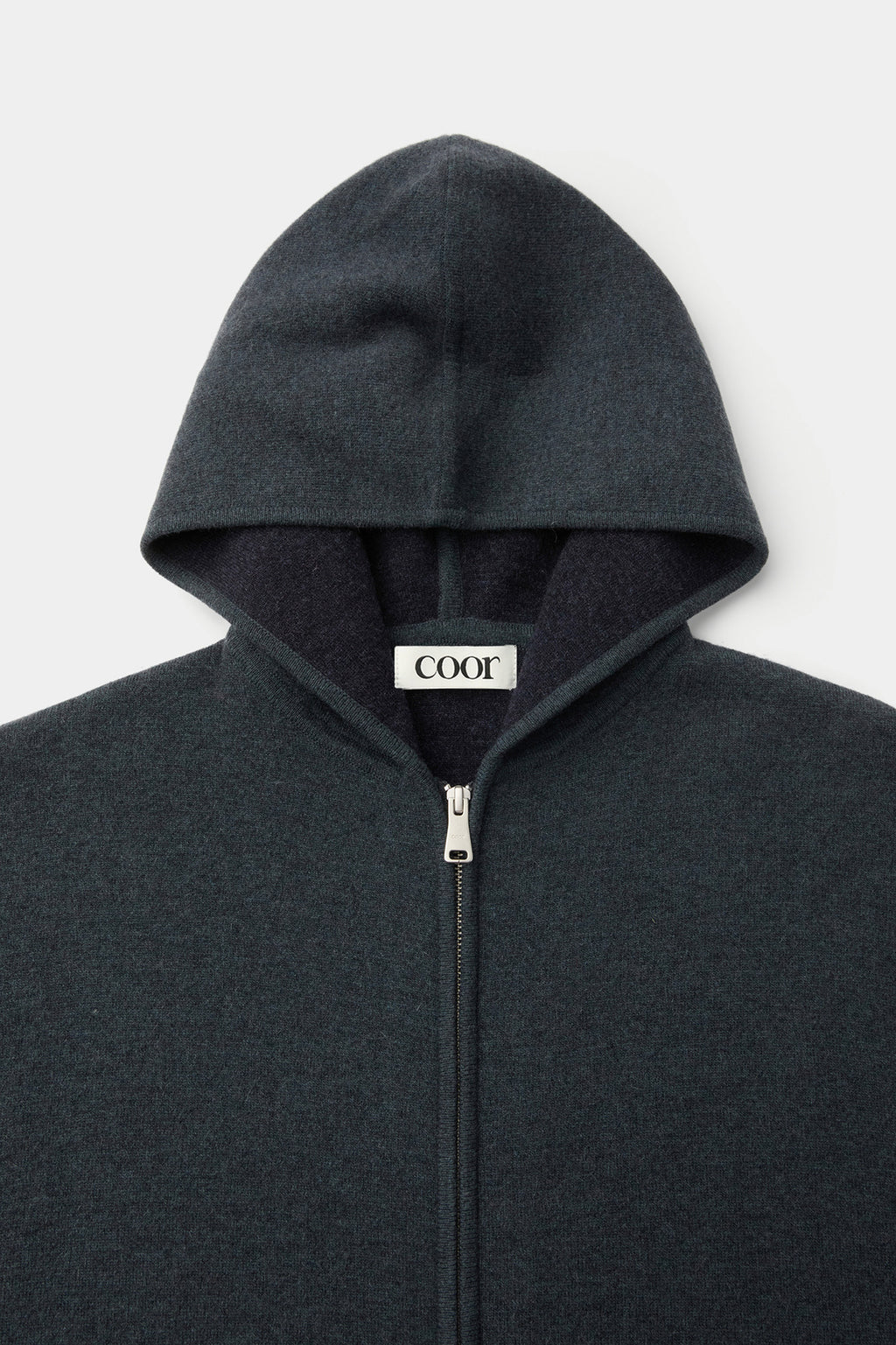 Coor - Double Face Wool And Blend Hoodie Zip-Up (Melange Blue) product image 5 | TRAB K-Fashion Australia