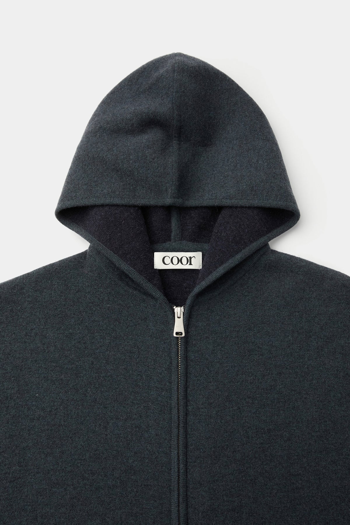 Coor - Double Face Wool And Blend Hoodie Zip-Up (Melange Blue) product image 5 | TRAB K-Fashion Australia