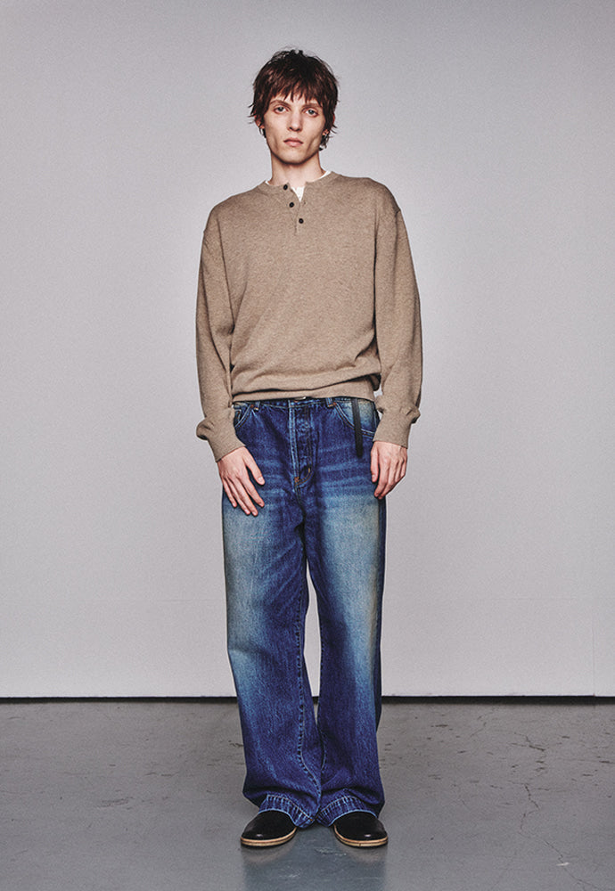 Art if acts - Vintage Wide Denim Pants (Washed Indigo) product image 4 | TRAB K-Fashion Australia