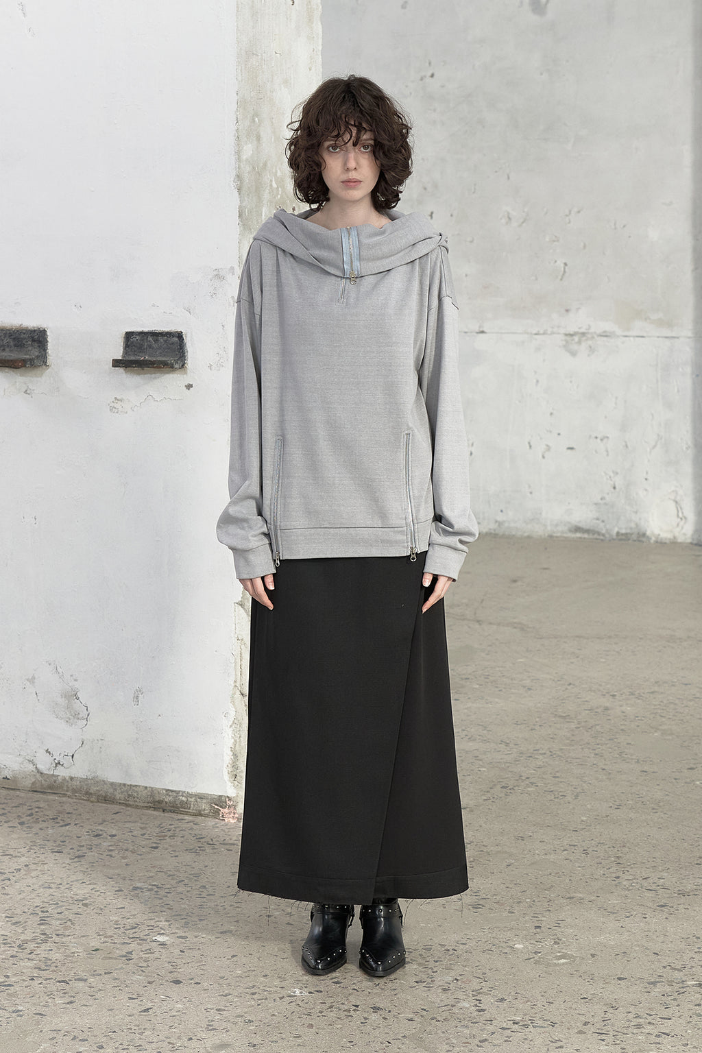 Deinet - Big Hooded Sweat Pullover (Grey) product image 1 | TRAB K-Fashion Australia