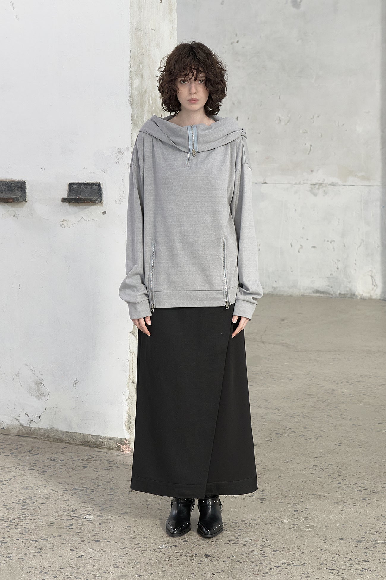 Deinet - Big Hooded Sweat Pullover (Grey) product image 1 | TRAB K-Fashion Australia