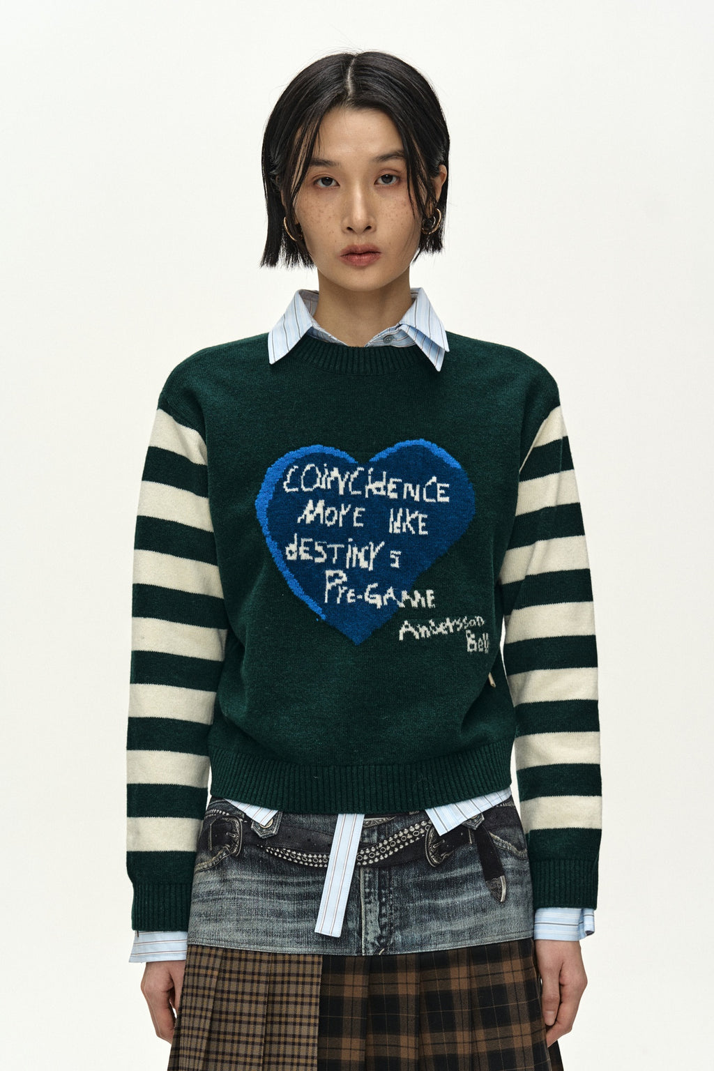 Andersson Bell - Double Belt Printed Mini Skirt (blue) (Blue) product image 4 | TRAB K-Fashion Australia