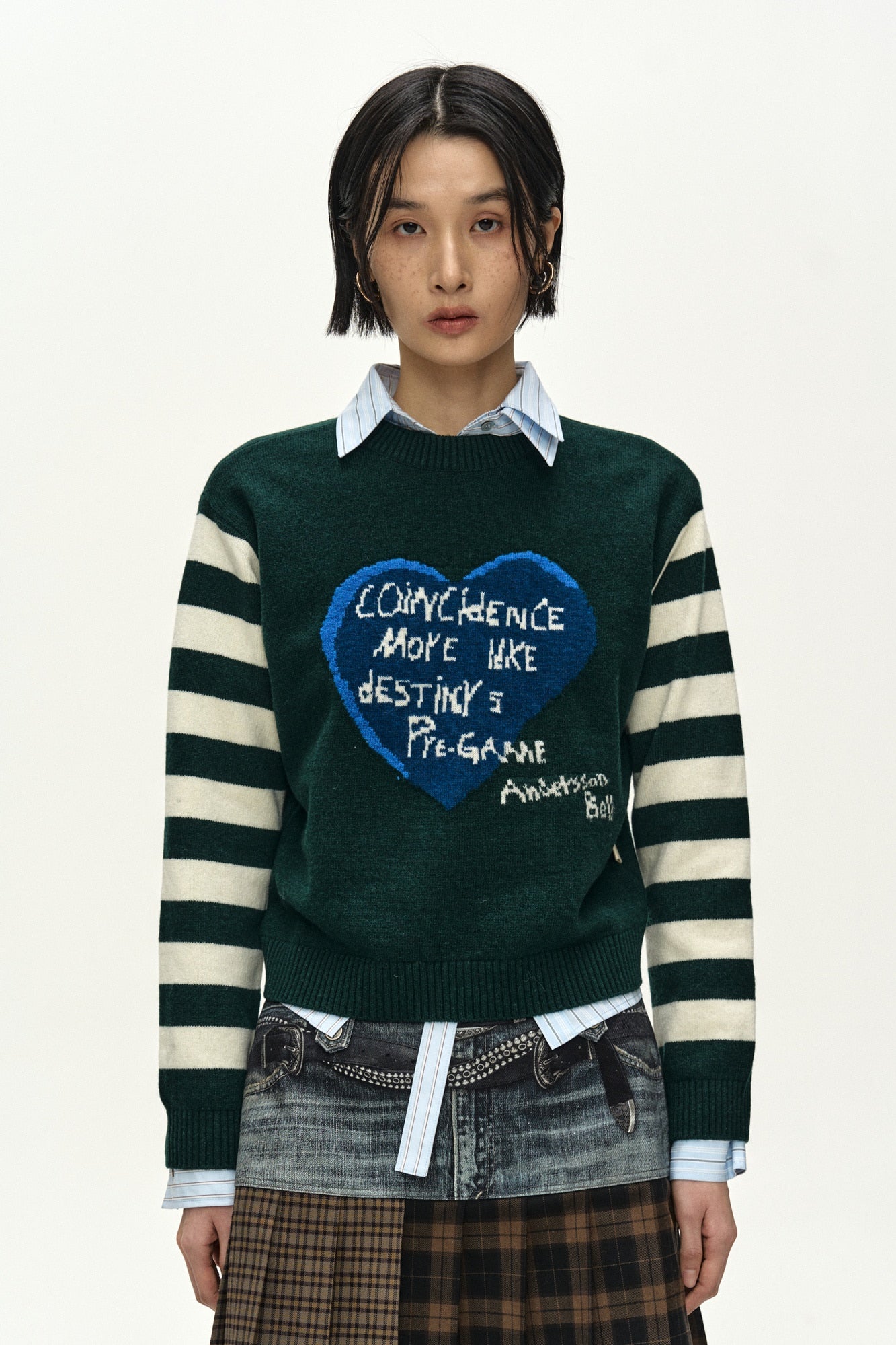 Andersson Bell - Double Belt Printed Mini Skirt (blue) (Blue) product image 4 | TRAB K-Fashion Australia