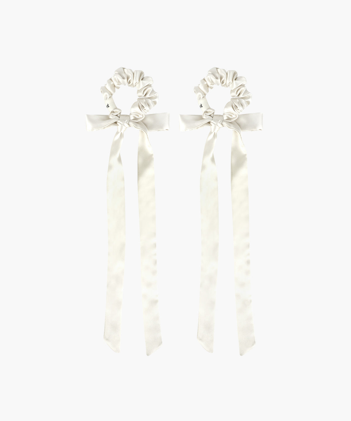 Marithe & Francois Girbaud - Regular Logo Satin Hair Ribbon Scrunchie 2pack (Ivory) product image 2 | TRAB K-Fashion Australia