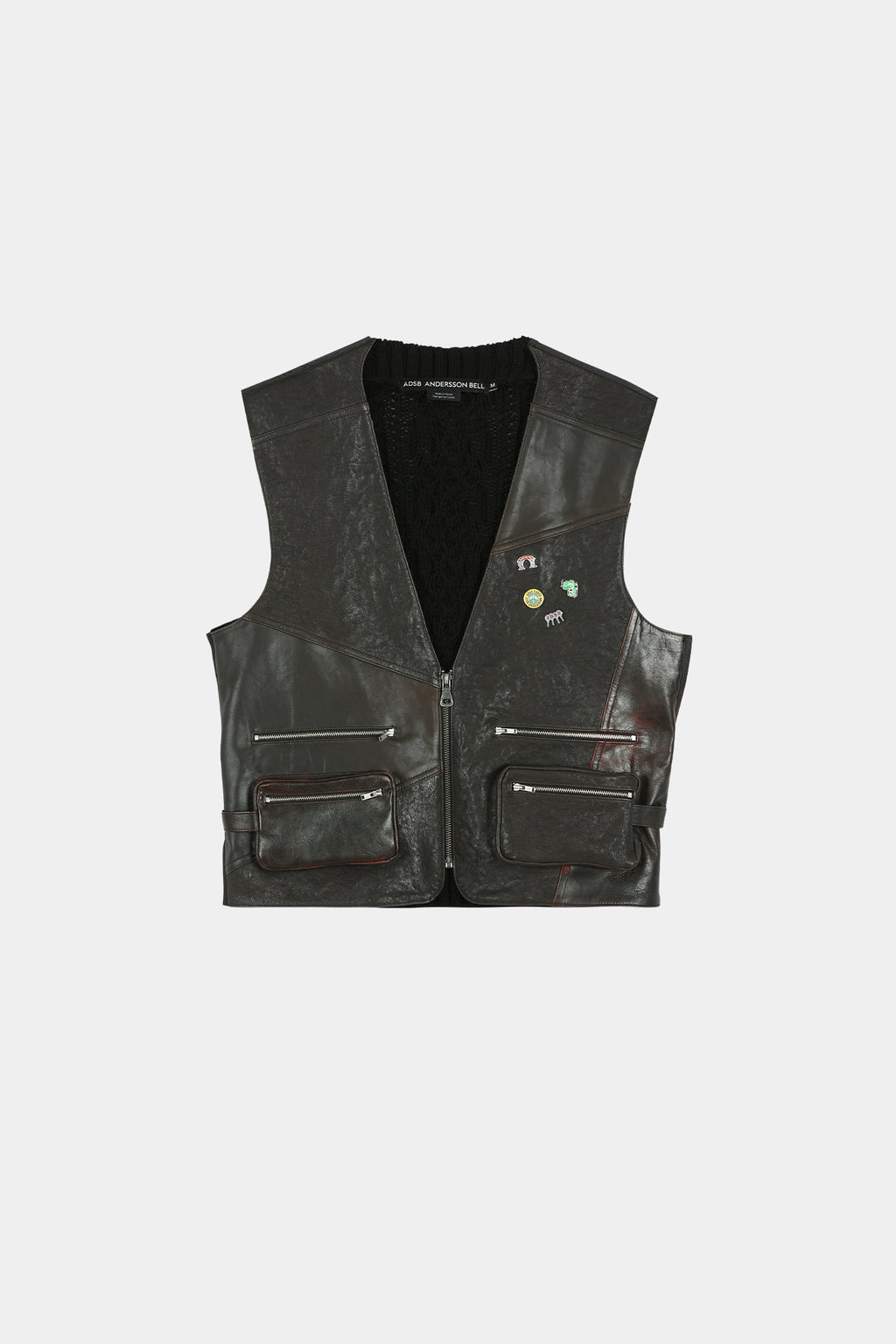 Andersson Bell - Back Knit Patchwork Leather Vest (Brown) product image 11 | TRAB K-Fashion Australia