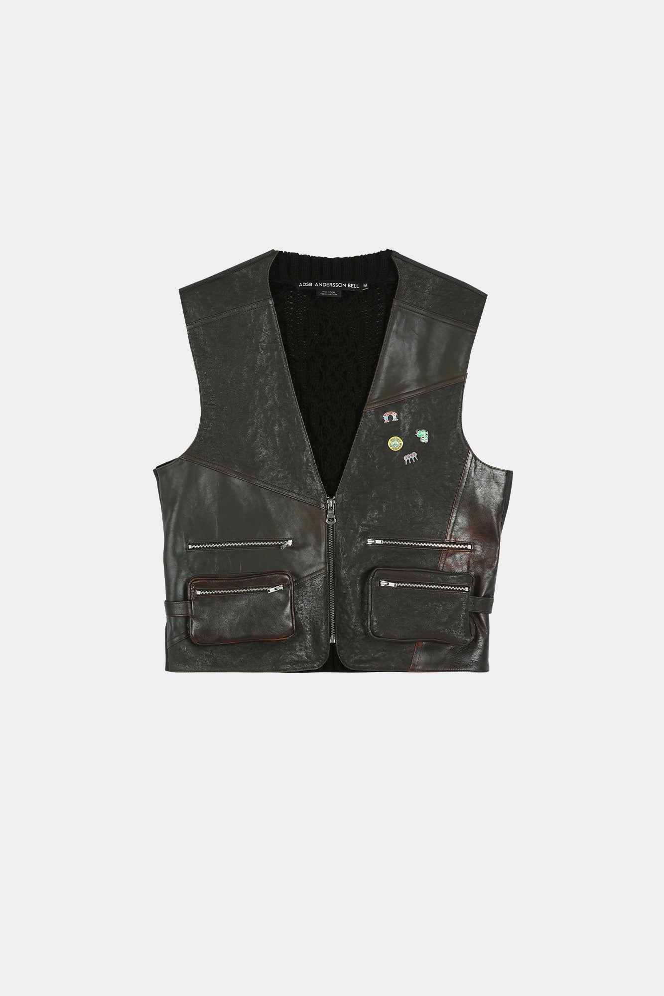 Andersson Bell - Back Knit Patchwork Leather Vest (Brown) product image 11 | TRAB K-Fashion Australia
