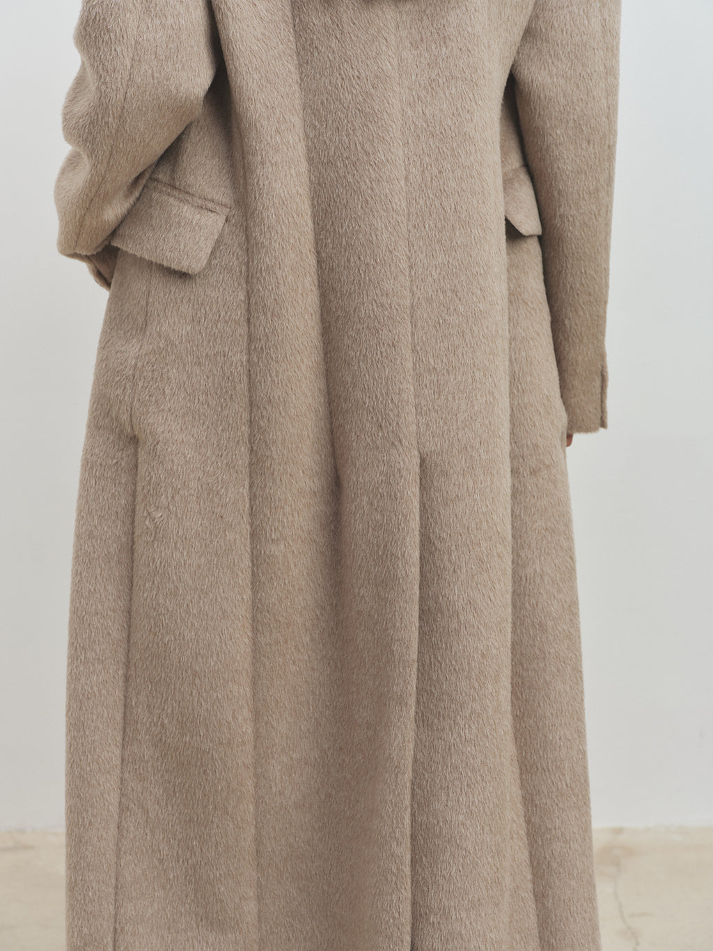 Tonywack - Wool And Alpaca Fitted Double-Breasted Maxi Coat (Beige) product image 9 | TRAB K-Fashion Australia