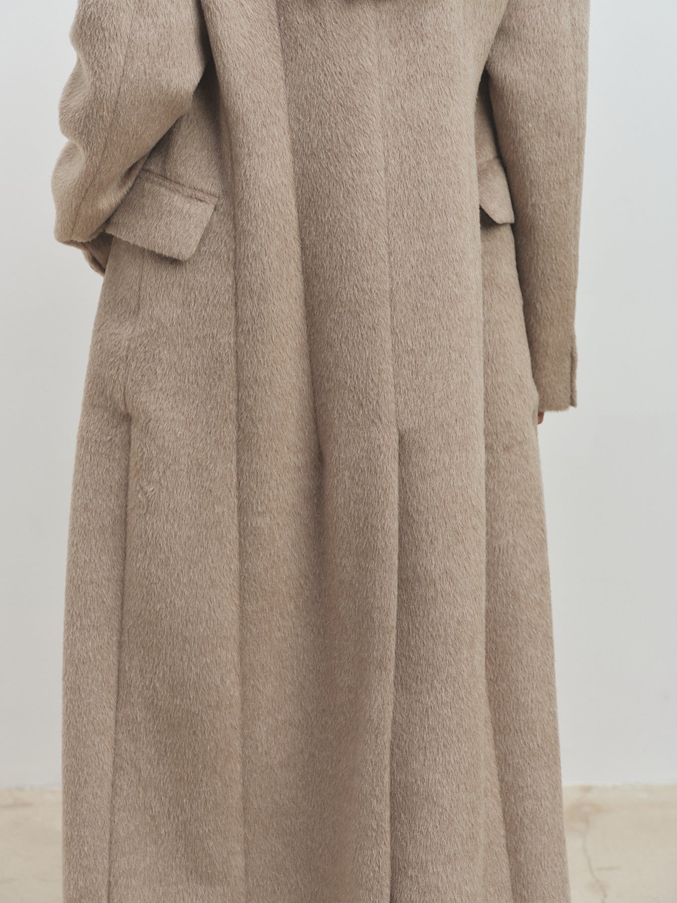 Tonywack - Wool And Alpaca Fitted Double-Breasted Maxi Coat (Beige) product image 9 | TRAB K-Fashion Australia