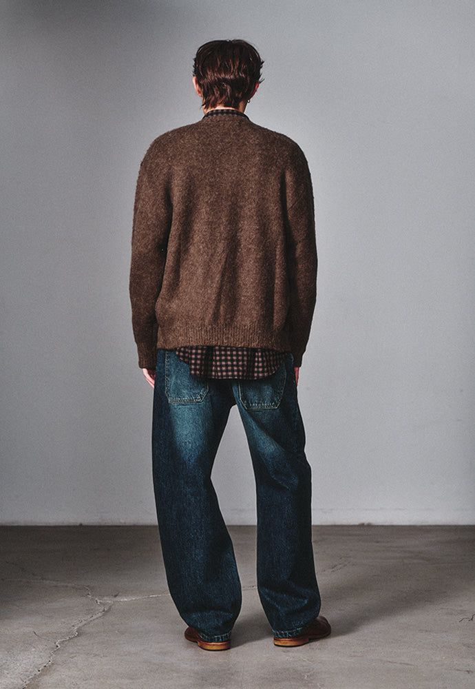 Art if acts - Mohair Round Neck Cardigan (Espresso) product image 3 | TRAB K-Fashion Australia