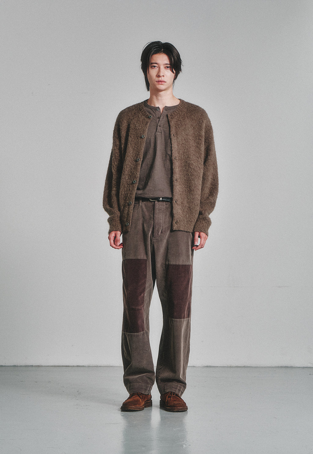 Art if acts - Alpaca Round Neck Cardigan (Mud) product image 2 | TRAB K-Fashion Australia