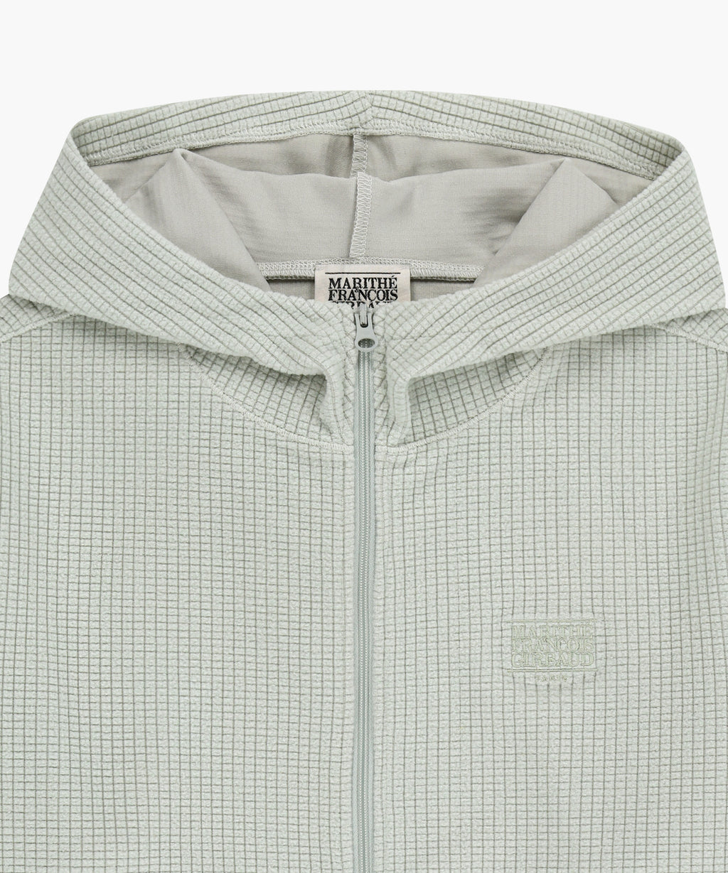 Marithe & Francois Girbaud - Grid Fleece Hoodie Zipup (Ecru) product image 3 | TRAB K-Fashion Australia