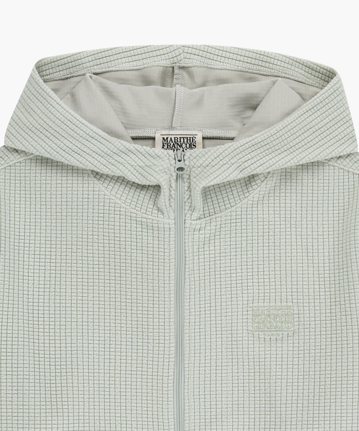 Marithe & Francois Girbaud - Grid Fleece Hoodie Zipup (Ecru) product image 3 | TRAB K-Fashion Australia