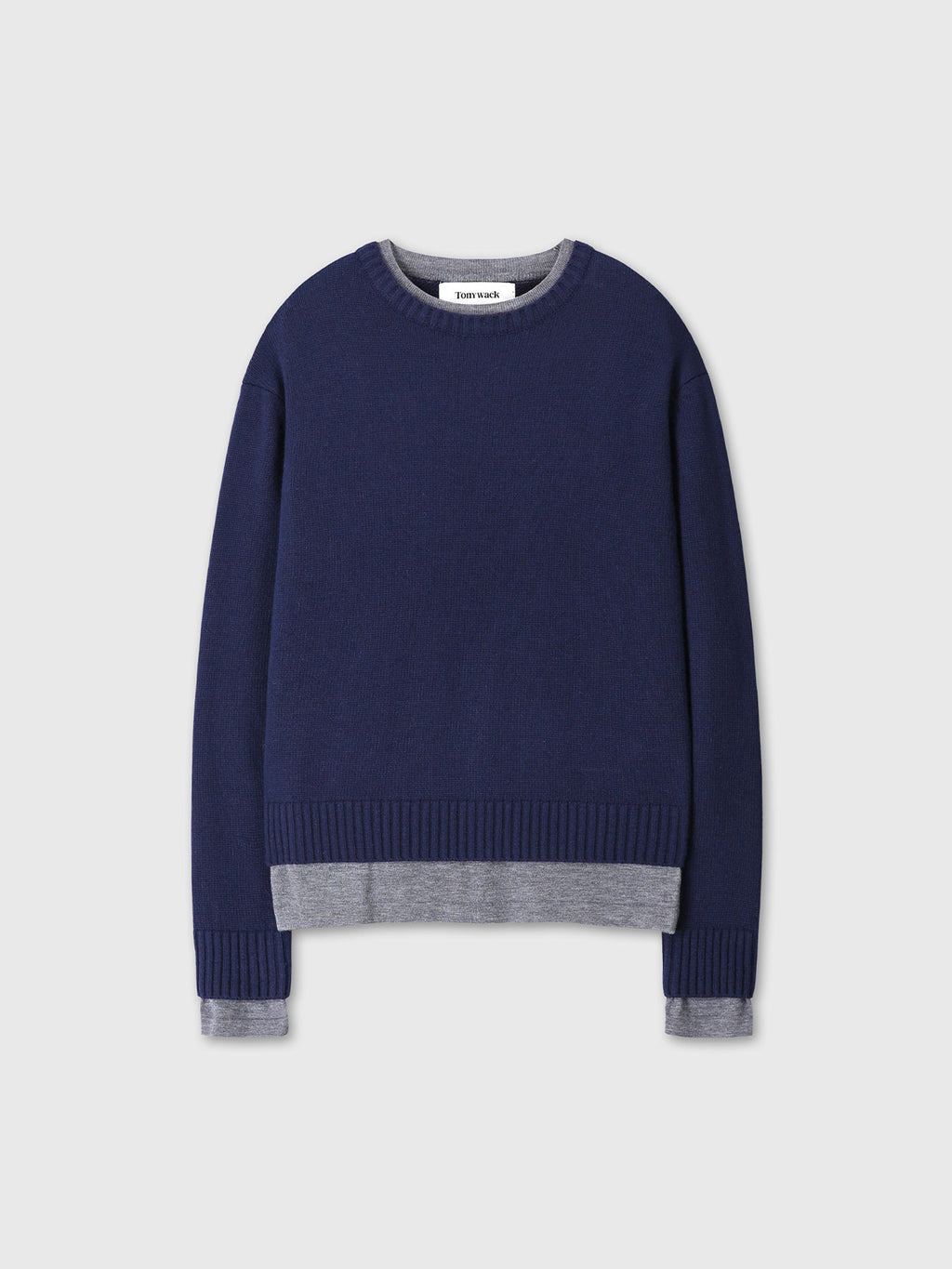 Tonywack - Wool And Cashmere Layered Knit (Navy/Grey) product image 9 | TRAB K-Fashion Australia