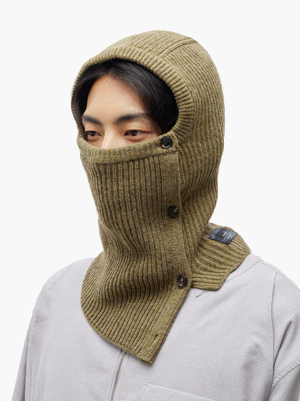 Jiyong Kim - Button Closure Balaclava (Khaki) product image 8 | TRAB K-Fashion Australia