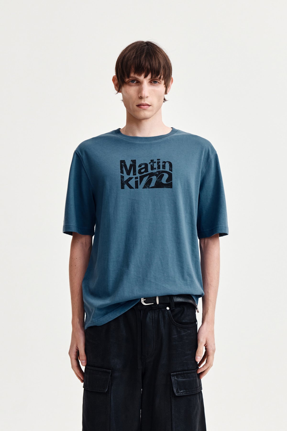 Matin Kim - Wavy Logo Graphic Top (Blue) product image 10 | TRAB K-Fashion Australia