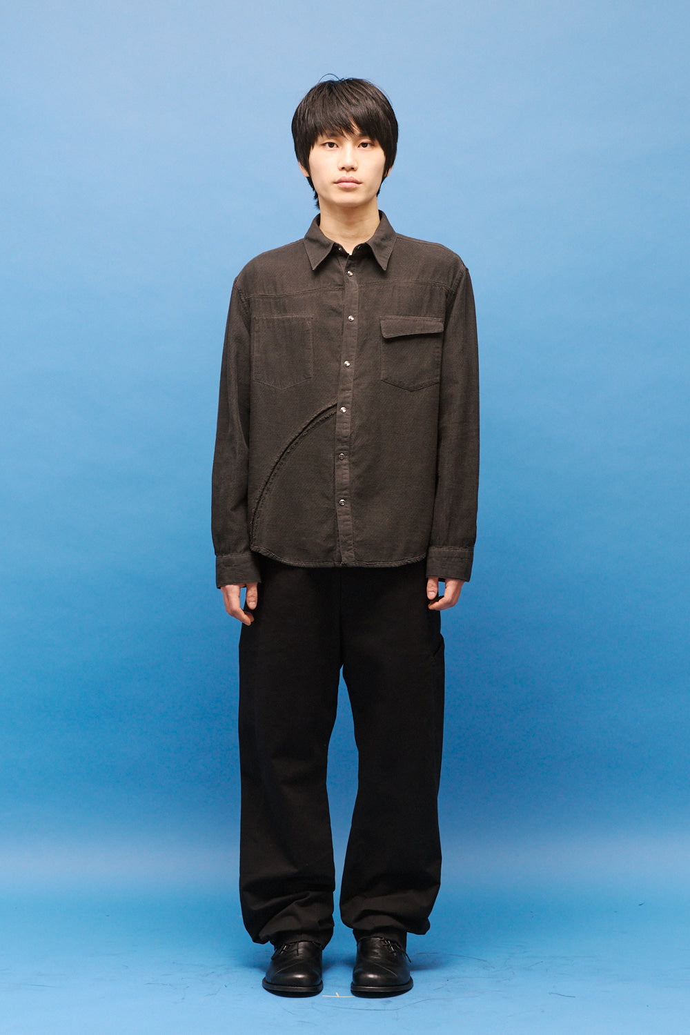 Hatchingroom - Reverse Western Shirt Gauze (Over Dyed Green Charcoal) product image 9 | TRAB K-Fashion Australia