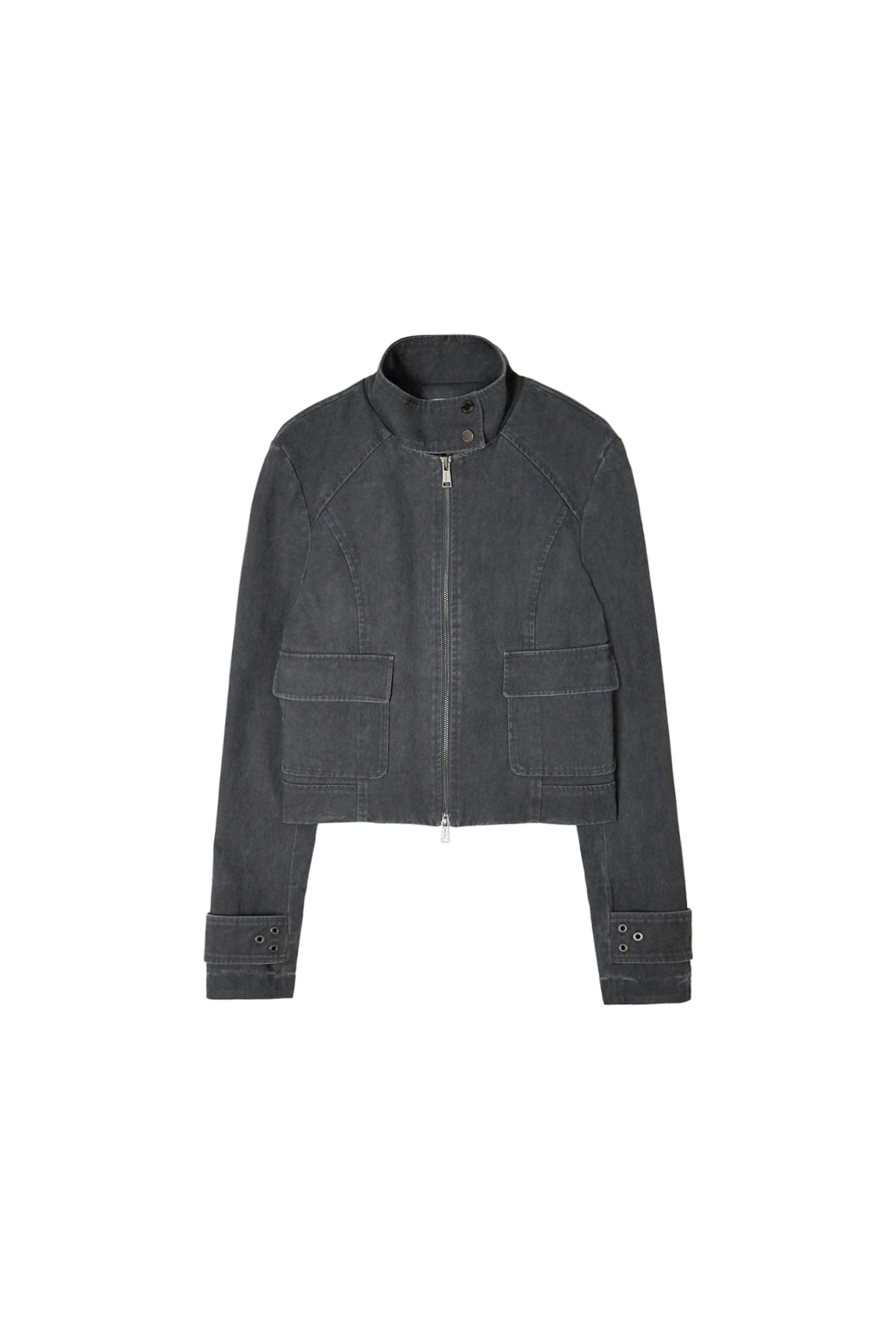 Matin Kim - Washed Slim Biker Jumper (Charcoal) product image 1 | TRAB K-Fashion Australia