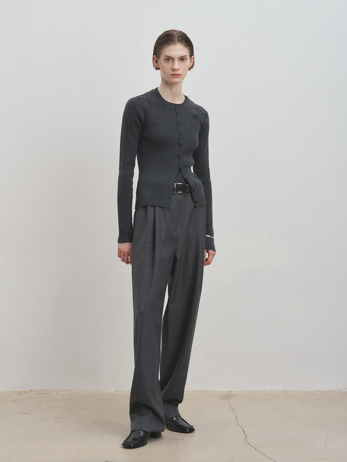 Tonywack - Pleated Wool Tailored Pants (Grey) product image 1 | TRAB K-Fashion Australia