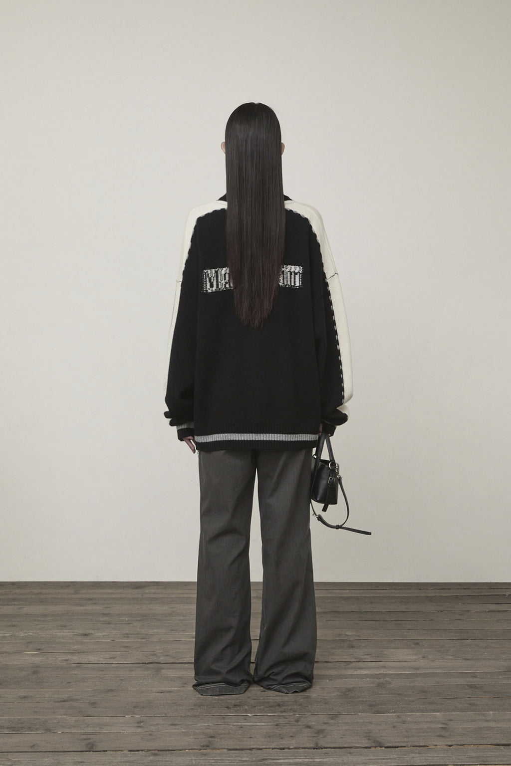 Matin Kim - Matin Kim Initial Knit Zip Up (Black) product image 7 | TRAB K-Fashion Australia