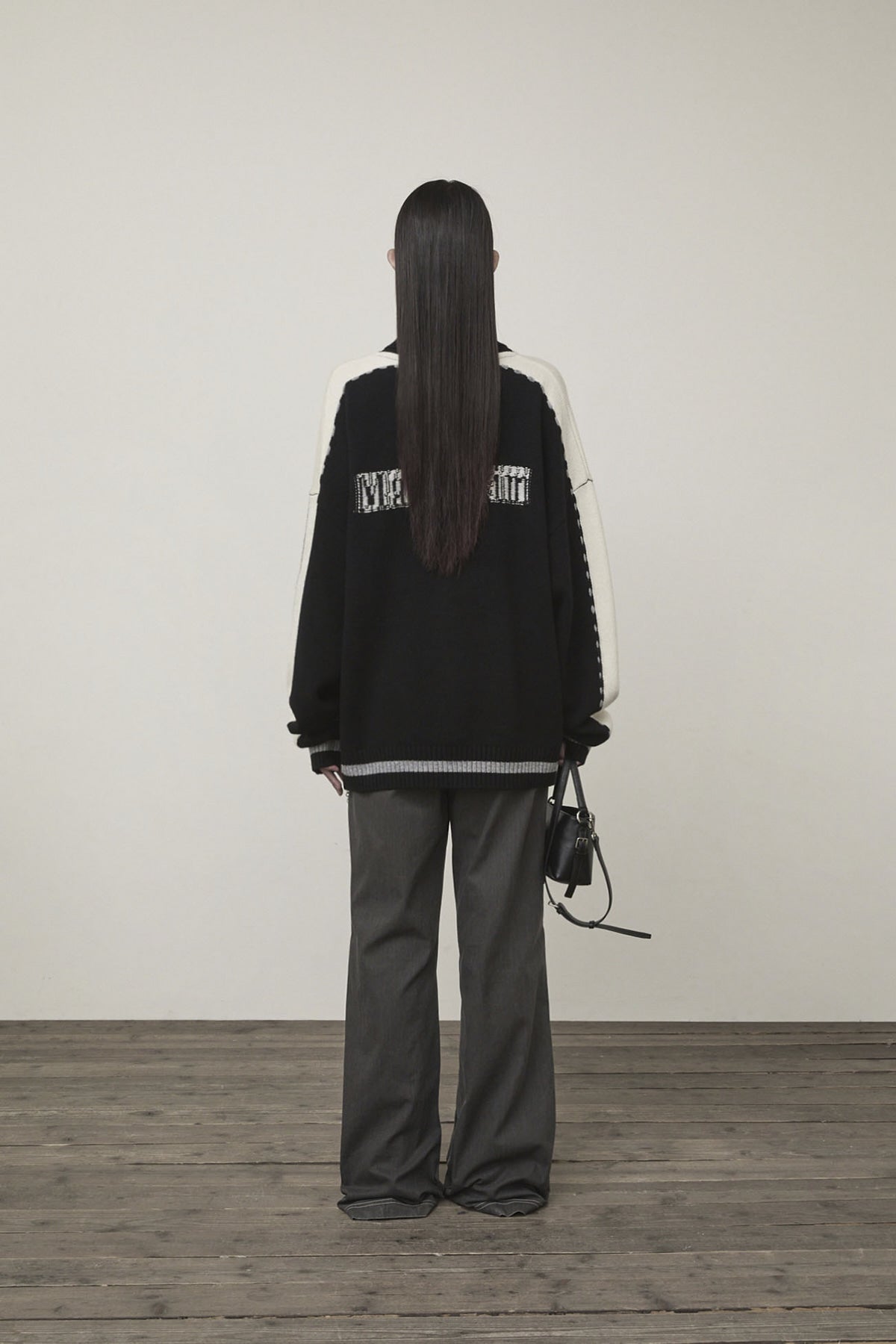 Matin Kim - Matin Kim Initial Knit Zip Up (Black) product image 7 | TRAB K-Fashion Australia