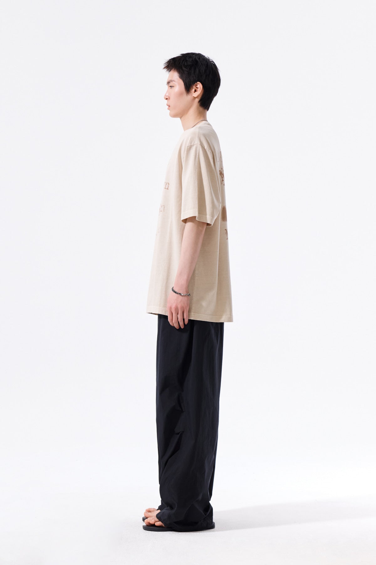 Matin Kim - [Pre-Order – Ships June 22] Pigment Graffiti Logo Top (Beige) product image 11 | TRAB K-Fashion Australia