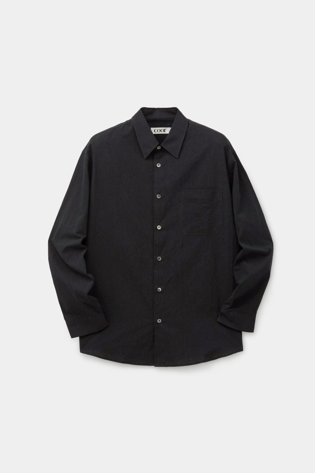 Coor - Solid Crease Shirt (Black) product image 1 | TRAB K-Fashion Australia