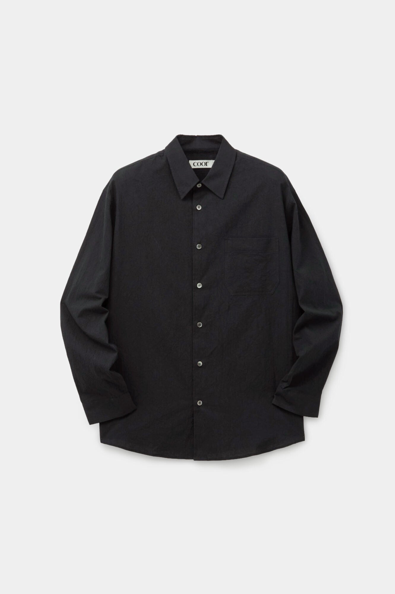 Coor - Solid Crease Shirt (Black) product image 1 | TRAB K-Fashion Australia